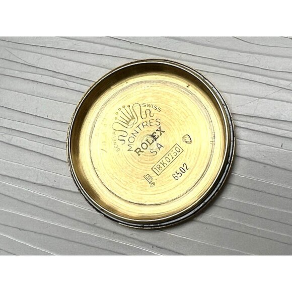 Rolex Men's Watch 6502 1950's Vintage Swiss Automatic 18k Gold Waffle Dial 34mm - Picture 7 of 16